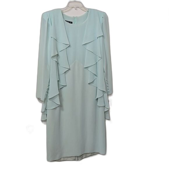 Ursula of Switzerland Dresses & Skirts - Ursula of Switzerland Special Occasion Dress Size 15/16 Aqua Dress Vtg Flaw